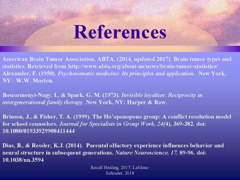 Emotional roots in Brain Cancers page 44